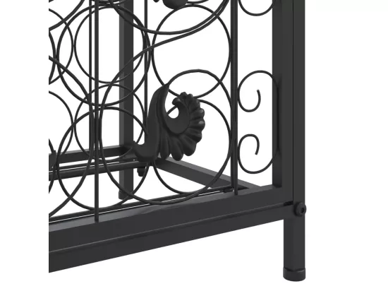 Casier à bouteilles 73 bouteilles noir 45x36x200 fer forgé