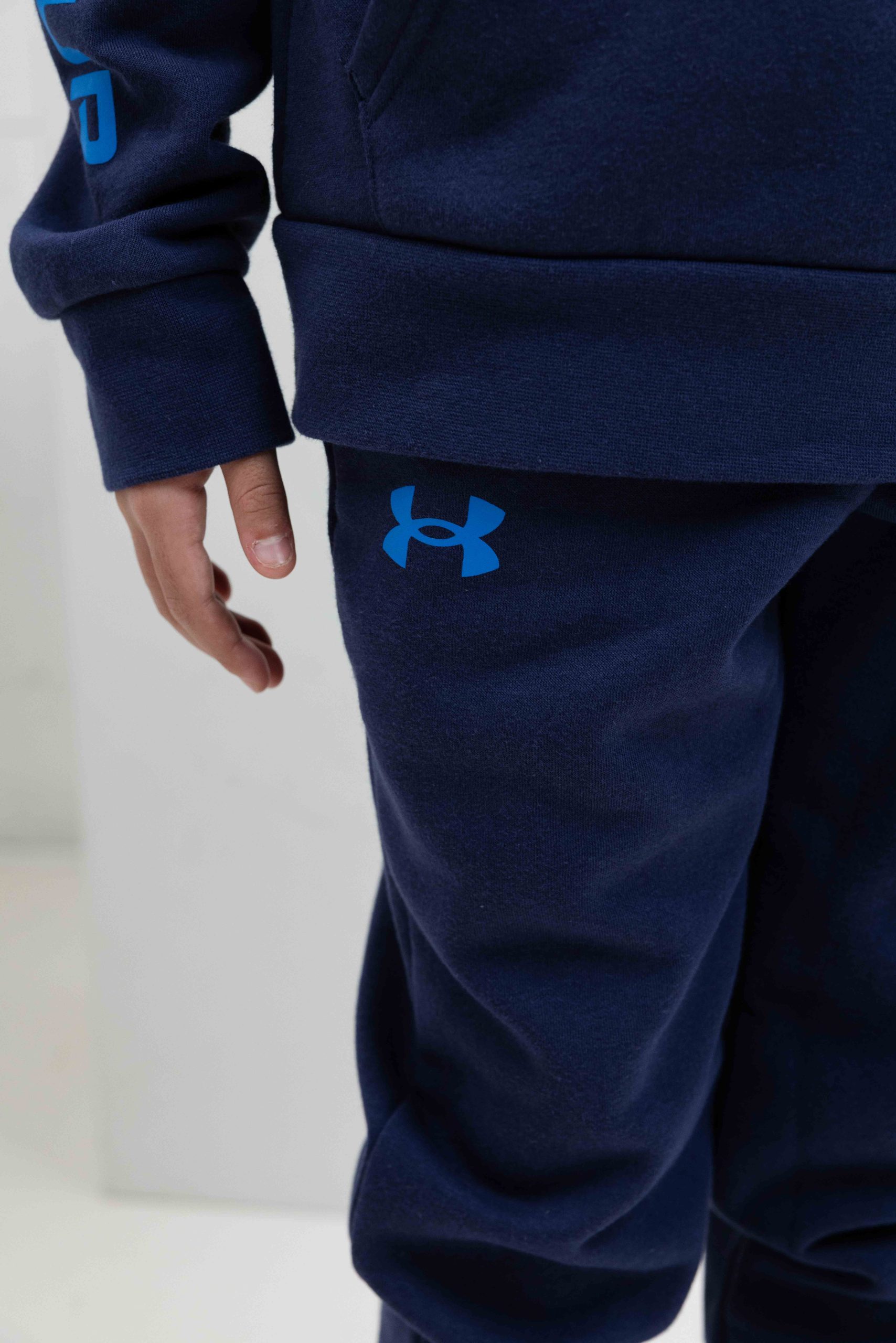 Under Armour Rival Fleece Trainingspak Kids Donkerblauw