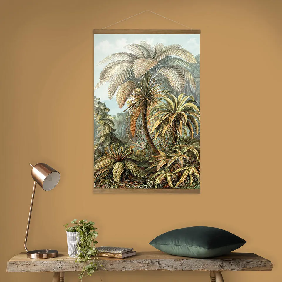 Hangende Poster Linnen Jungle Filicinae 100x70cm