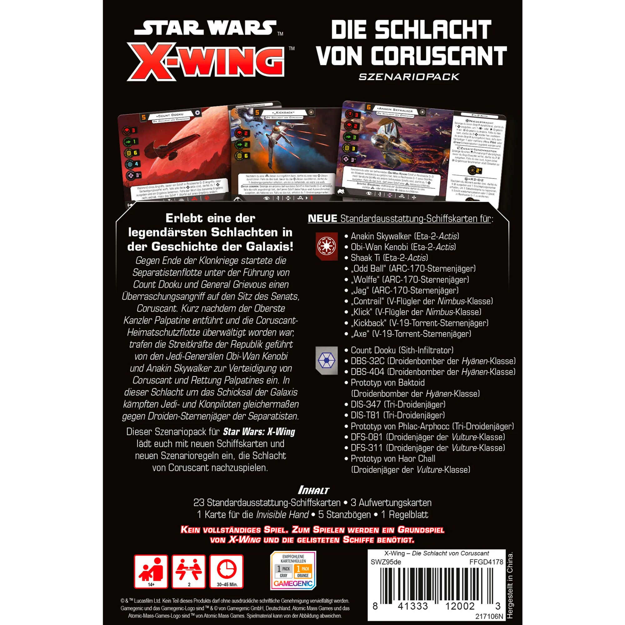Asmodee Tabletop Star Wars: X-Wing 2. Edition - Die Schlacht von Coruscant