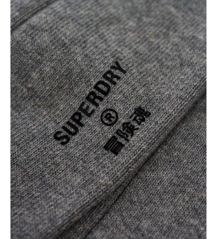 Superdry Calcetines de canalé de algodn orgnico unisex gris