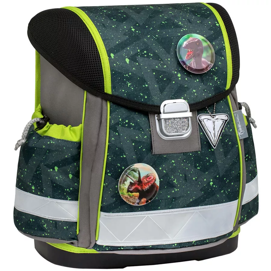 Belmil Schulranzen Classy Schulranzen Set 6-teilig mit Brustgurt Green Splash