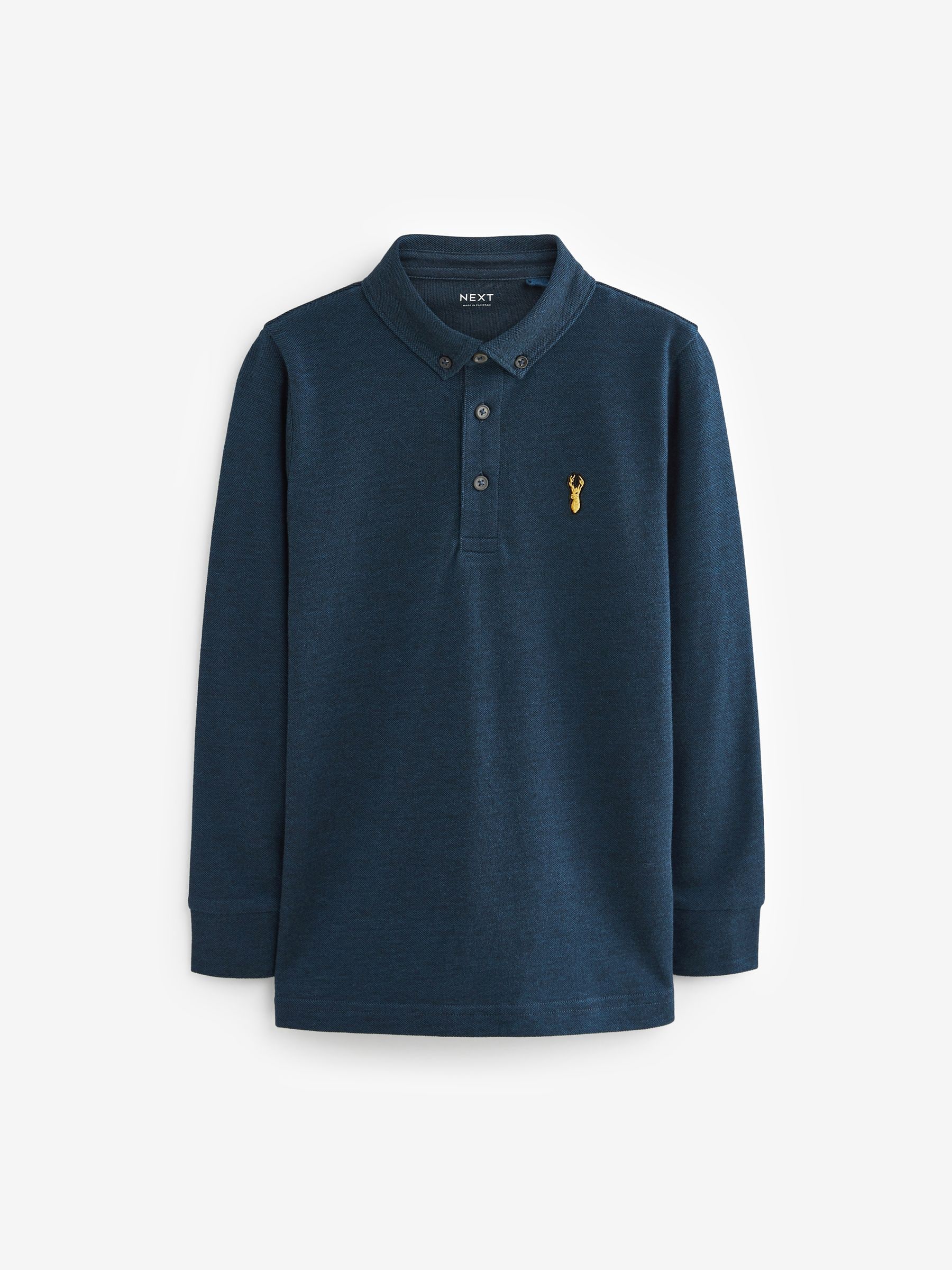 Donkerblauw - Poloshirt met lange mouwen (3 - 16 jr)