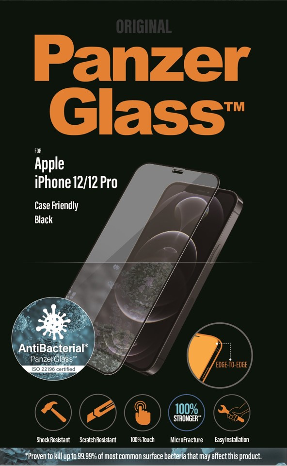 PanzerGlass - Skærmbeskyttelse Apple iPhone 12 - 12 Pro - Edge-to-Edge