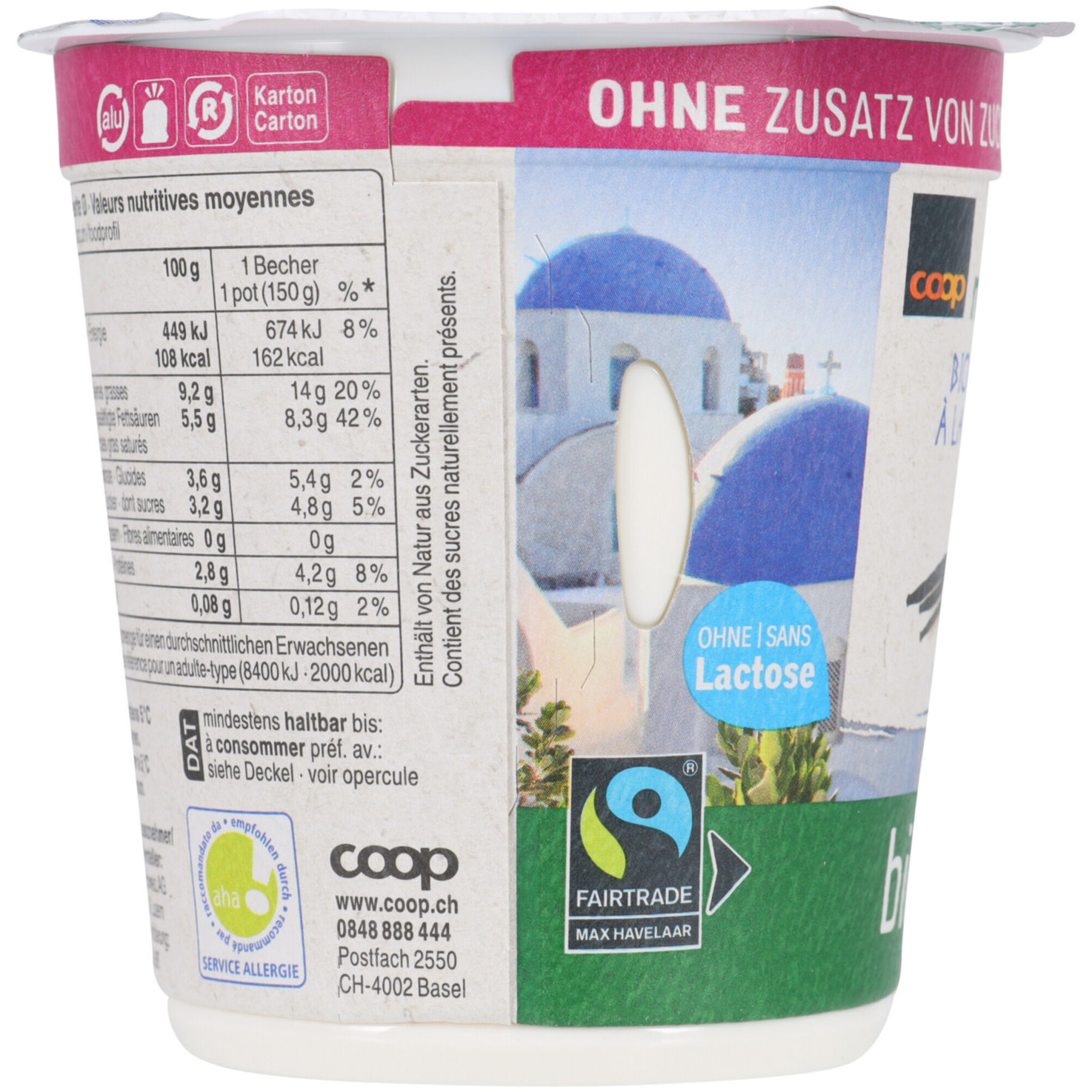 Naturaplan Bio Fairtrade Joghurt à la Grecque Vanille ohne Zuckerzusatz 2x150g
