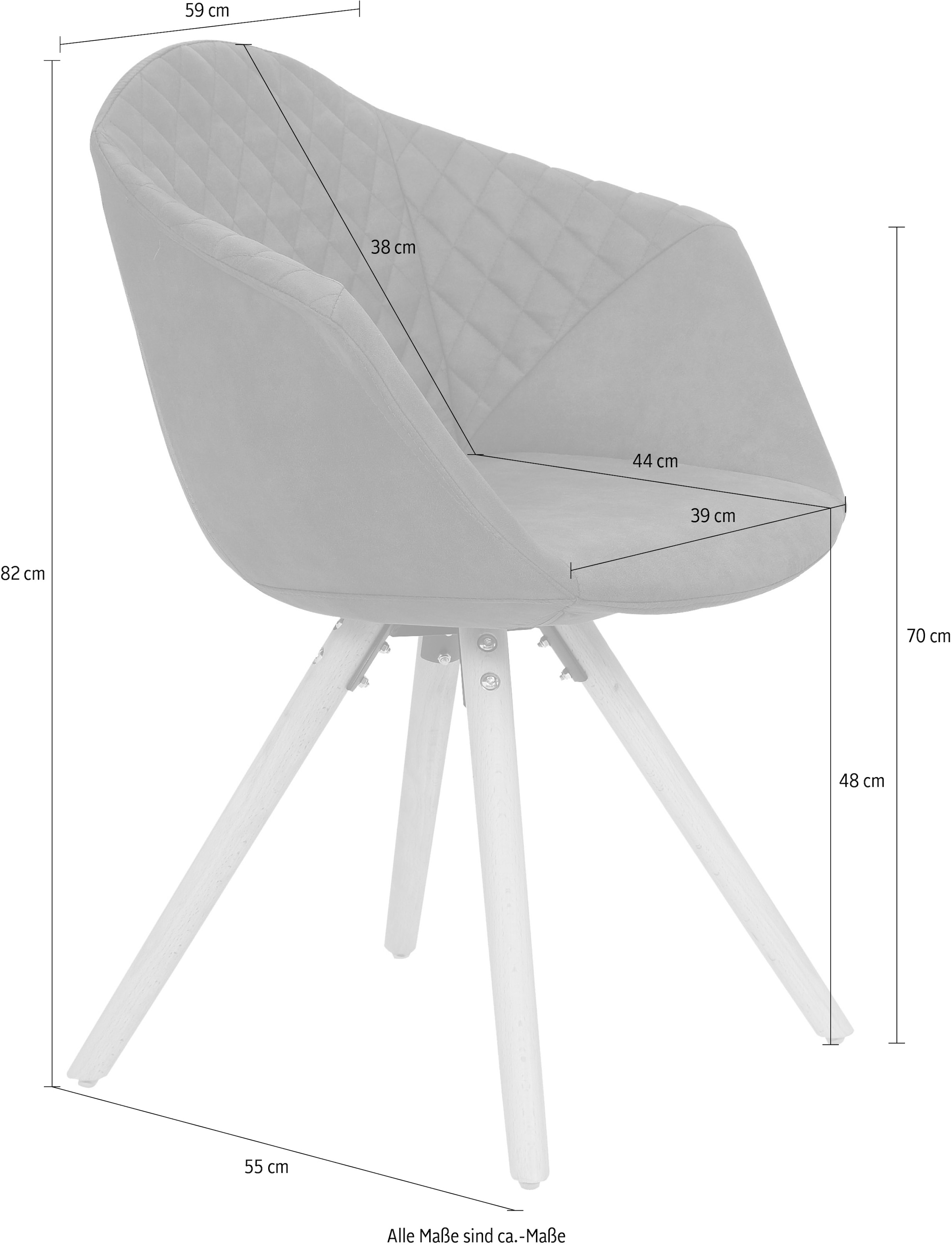Kayoom Polsterstuhl »Stuhl Chadwick 110 2er-Set, stilvolles Design, in Naturfarben gehalten« (Set) 2 Stk.bequem, Holzbeine, weich gepolstert, stilvolles Design