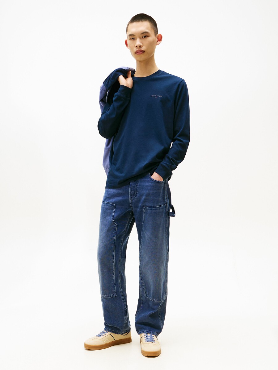 TOMMY JEANS<br>Camiseta com gola redonda e mangas compridas