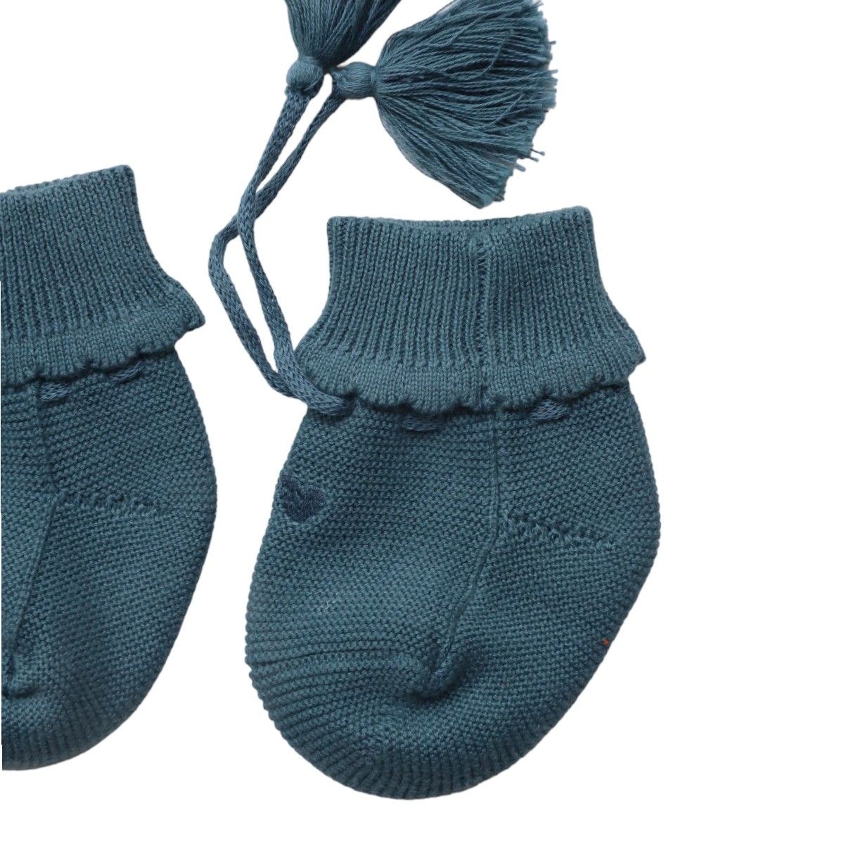Chaussons coton bleu 3-6 mois Amande