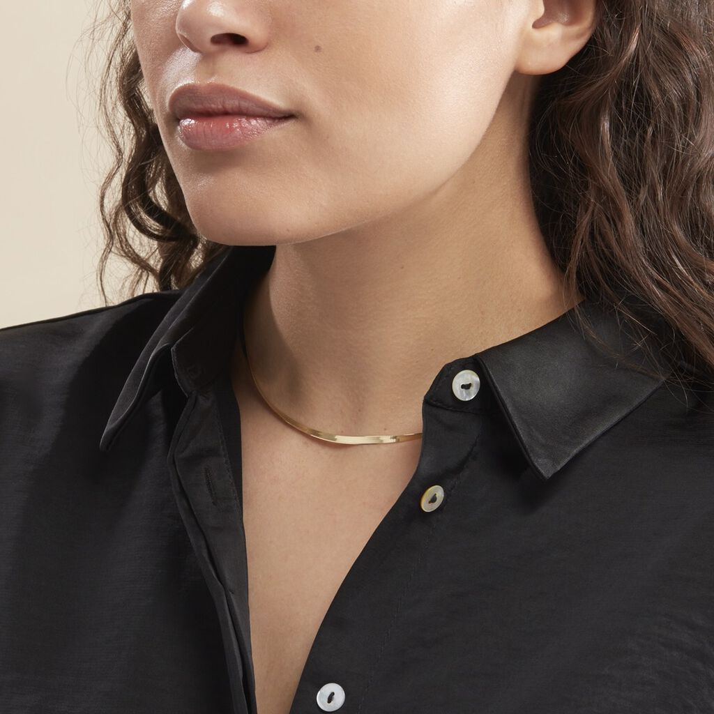Collier Droit Lisse Or Jaune