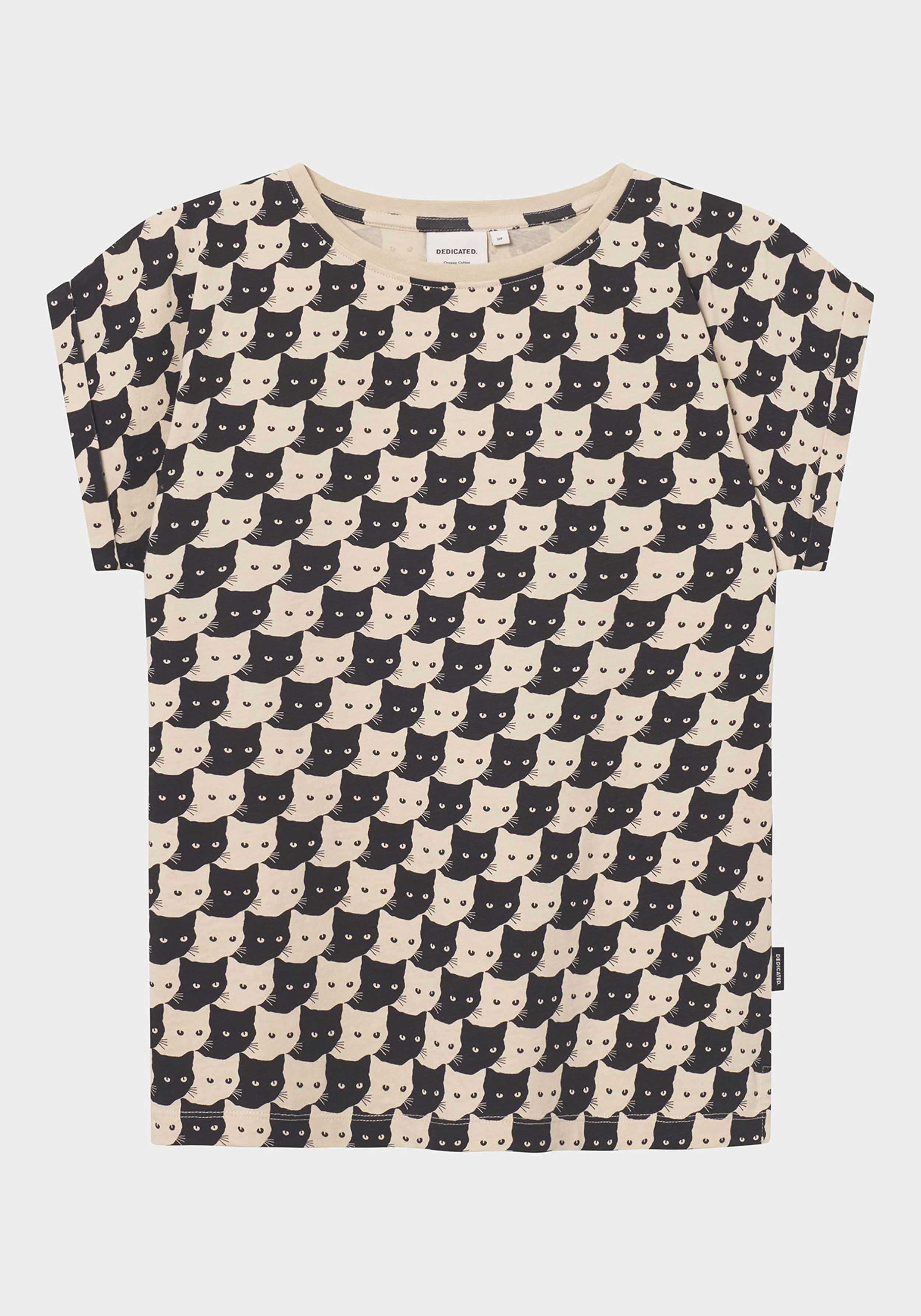 Dedicated T-Shirt Visby Pepita Cats White