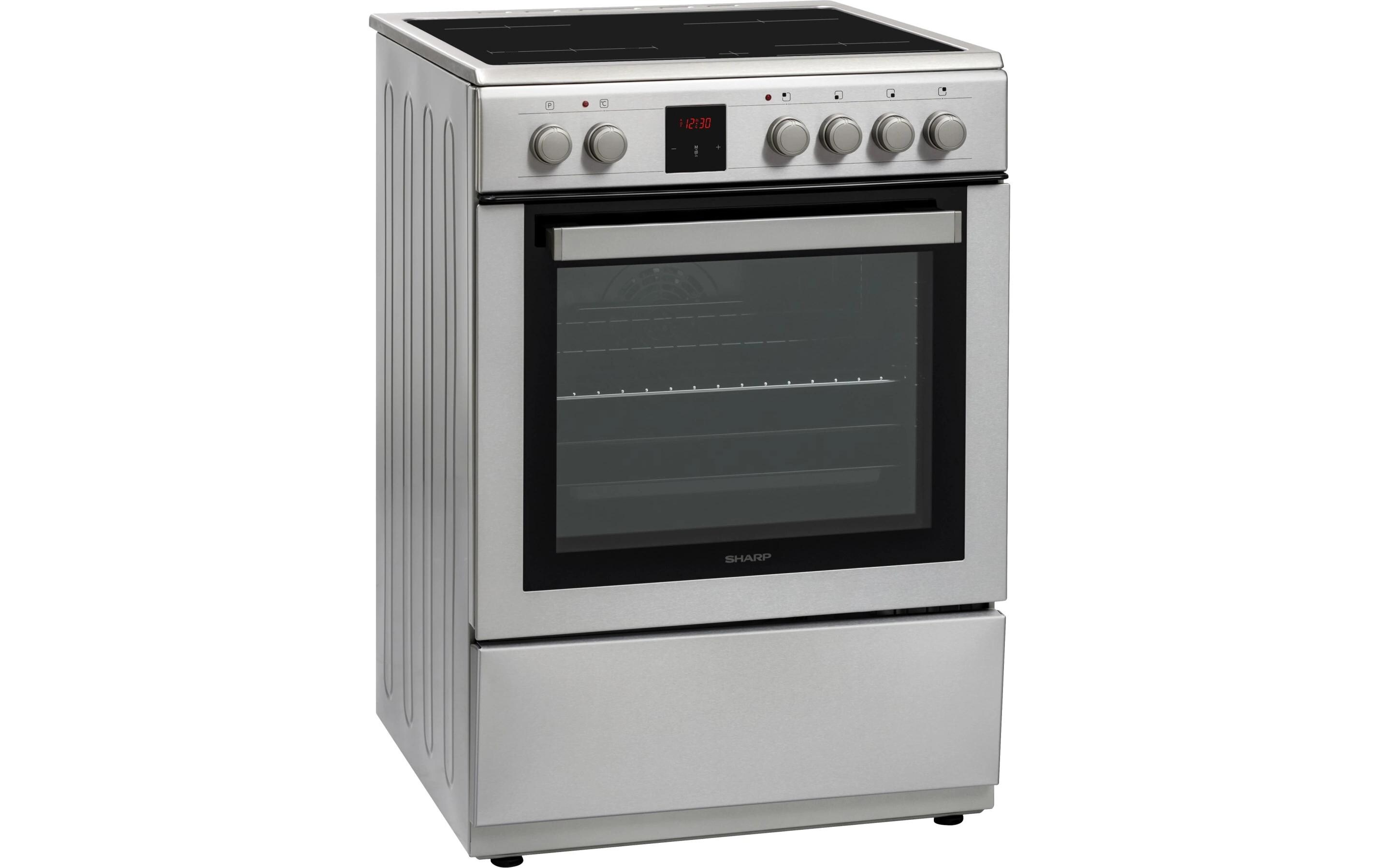 Standherd KF-76VDD19I-DE Inox<br>Freistehender Herd mit Glaskeramik-Kochfeld