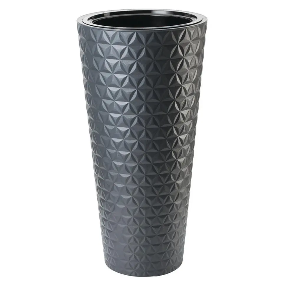 Form Plastic Plantenpot Diamond - kunststof - antraciet - 30 x 58