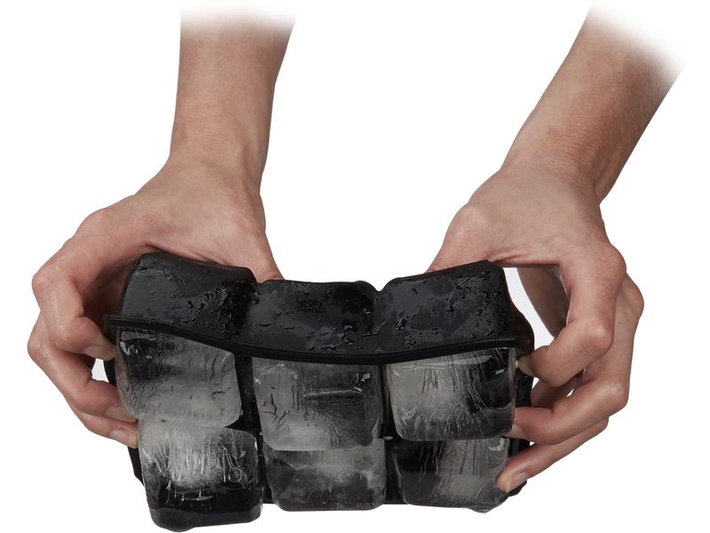 relaxdays Eiswürfelform 6 Stück, Schwarz Schwarze Eiswürfelform aus Silikon
