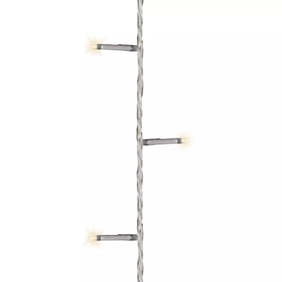 Guirlande lumineuse à piles 3,50 m 48 LED câble transparent Durawise Blanc chaud
