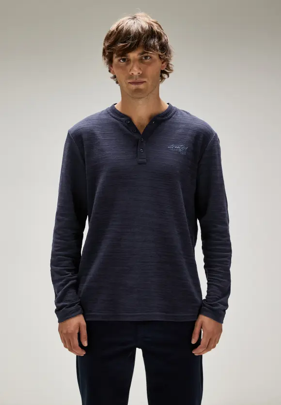 Winterslub Langarmshirt - nightshadow blue