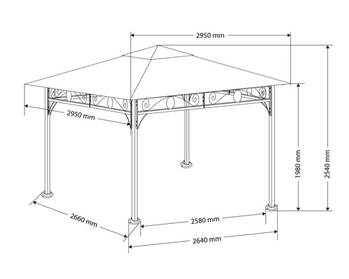 Gazebo Garden Place Kira 3 x 3 x 2,55 m polyester beige