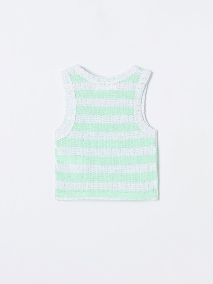 Top de malha brilhante - Verde menta claro