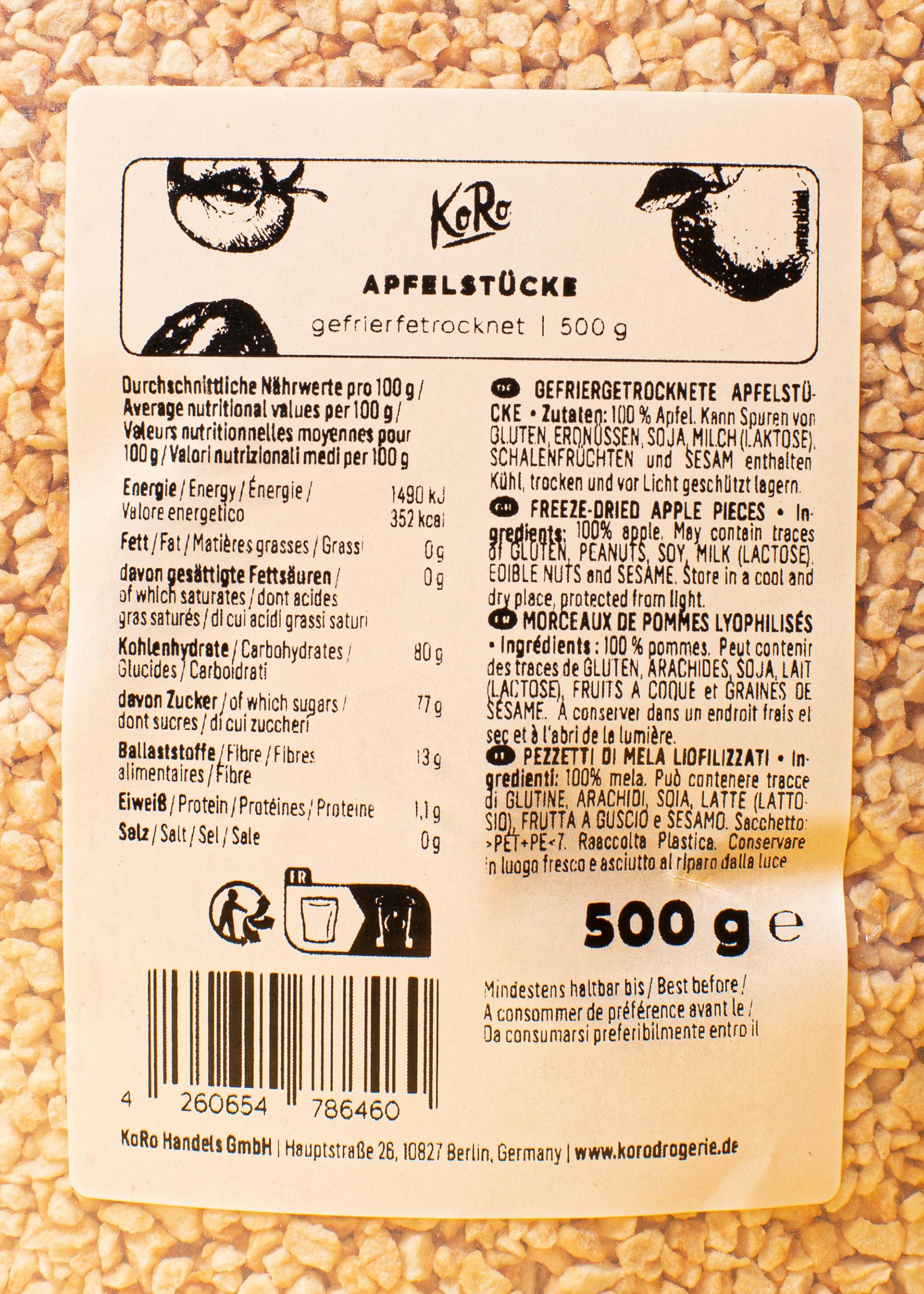 Gefriergetrocknete Apfelstücke 500 g