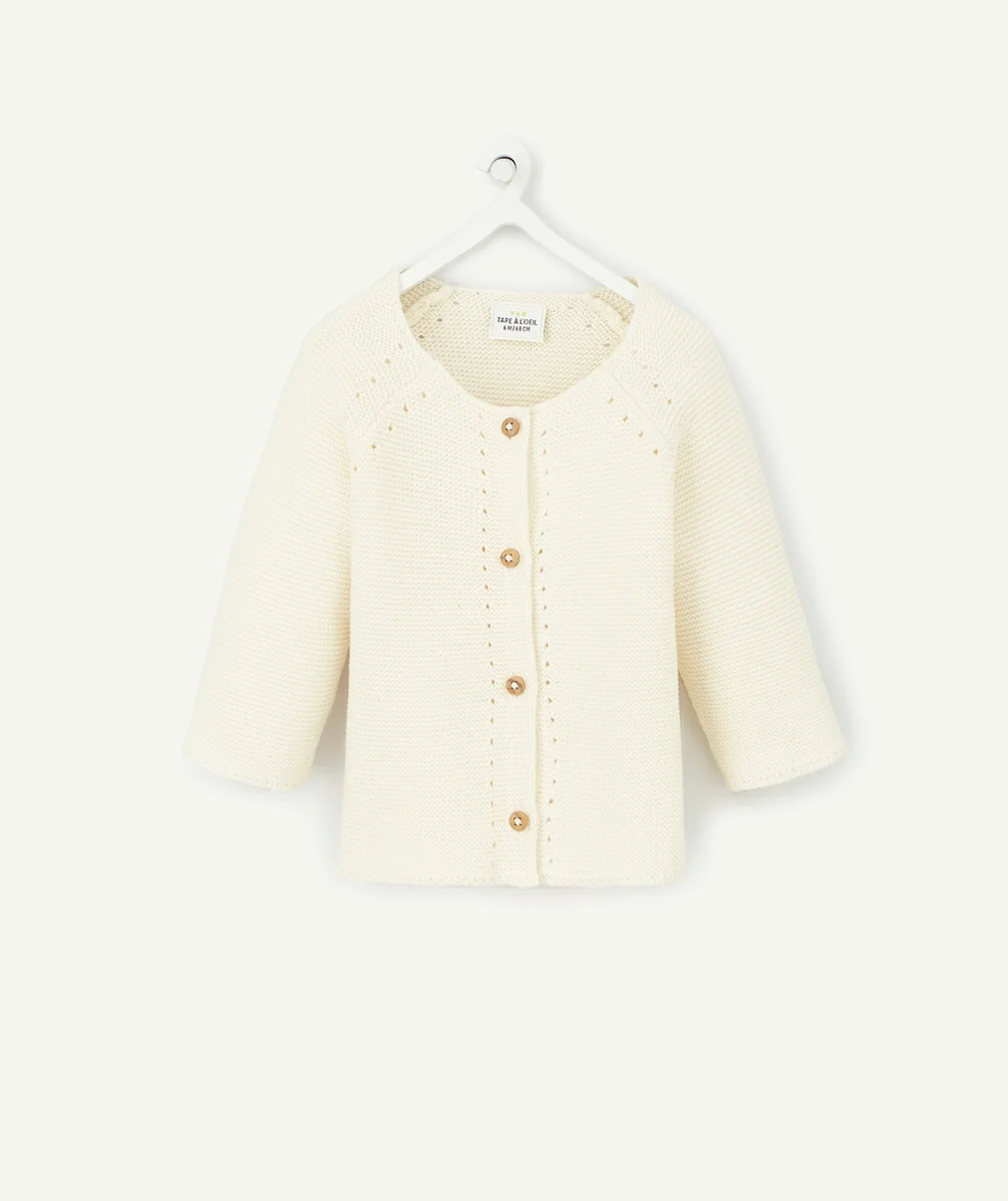 CARDIGAN BÉBÉ EN TRICOT ÉCRU