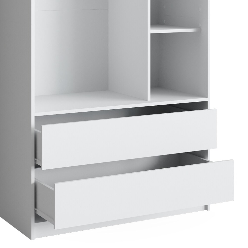 Vicco Kinderkleiderschrank Elmo 100 x 200 cm, Weiß, offen, Kinderzimmer, Garderobe