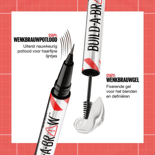 Maybelline New York BUILD A BROW Wenkbrauwpen/fixeergel 262 Black Brown