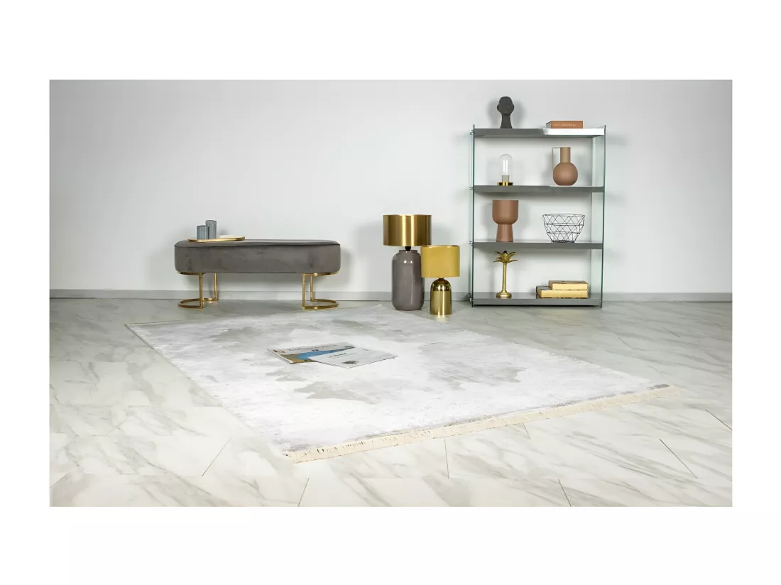 Tapis Pierre Cardin 230x160cm, design E109E coloris argent - Confort et élégance pour votre intérieur