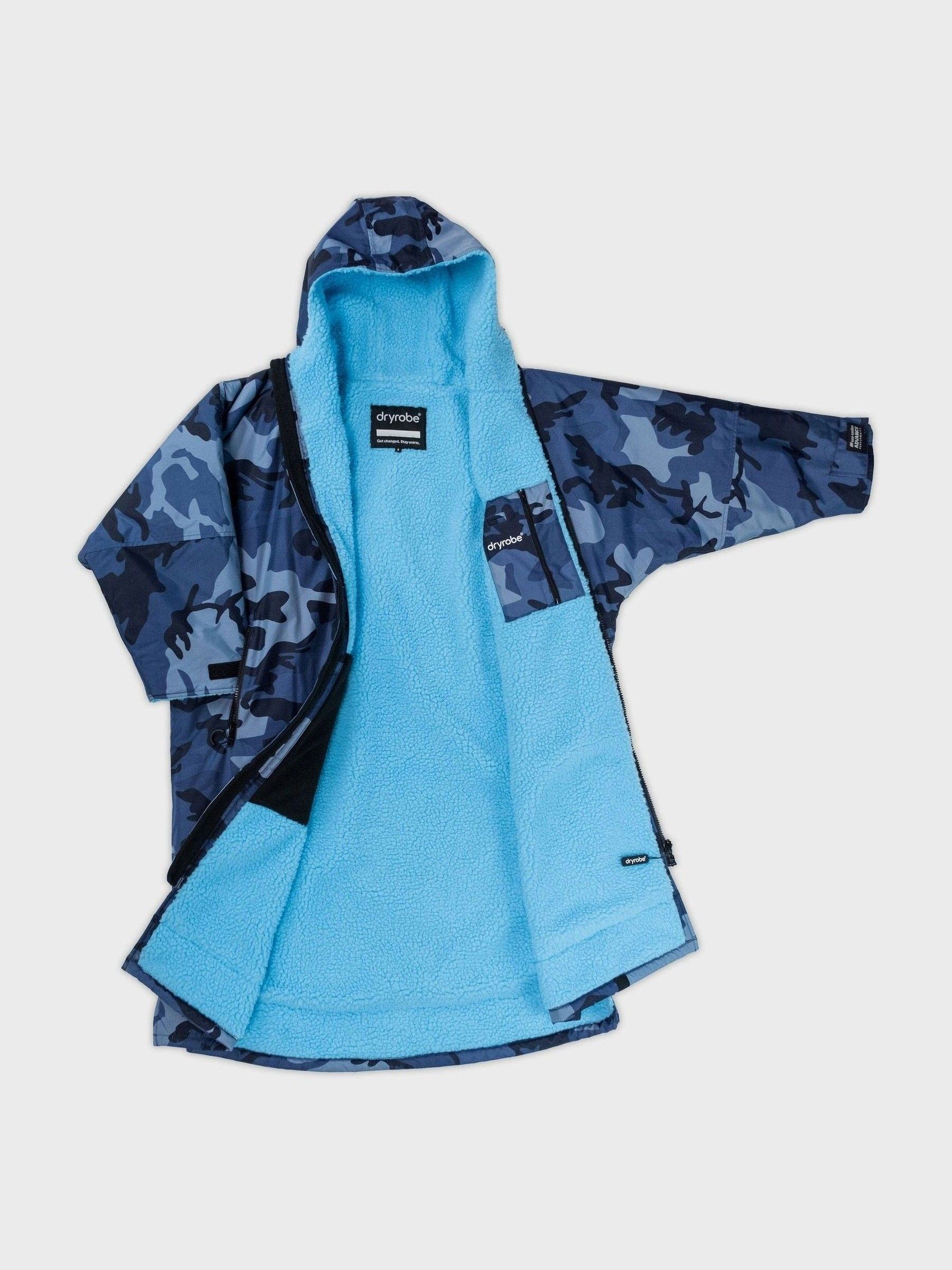 Blauwe Camo - dryrobe Advance Adult Long Sleeve Changing Coats