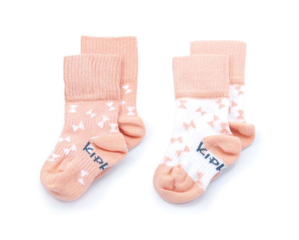 KipKep Blijf-Sokjes 0-6 mnd - set van 2 party pink