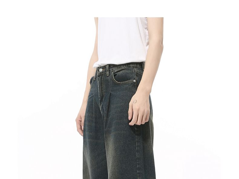 FAERIS - Mid Rise Washed Loose Fit Jeans