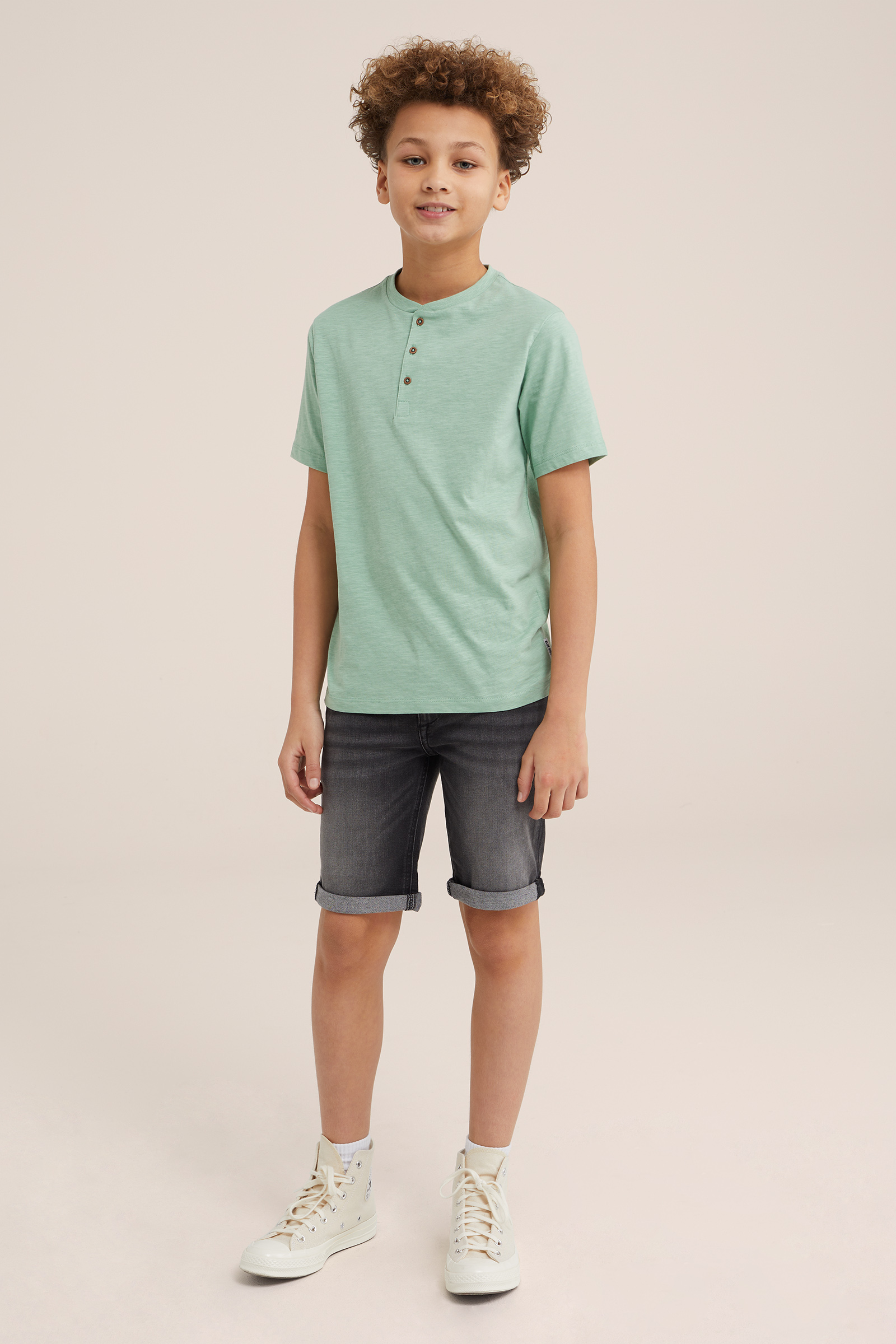 Jongens slim fit denimshort van jog denim Blue Ridge Zwart