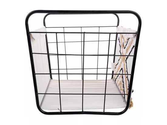 Panier de rangement en métal et tissu 51x38x30/36