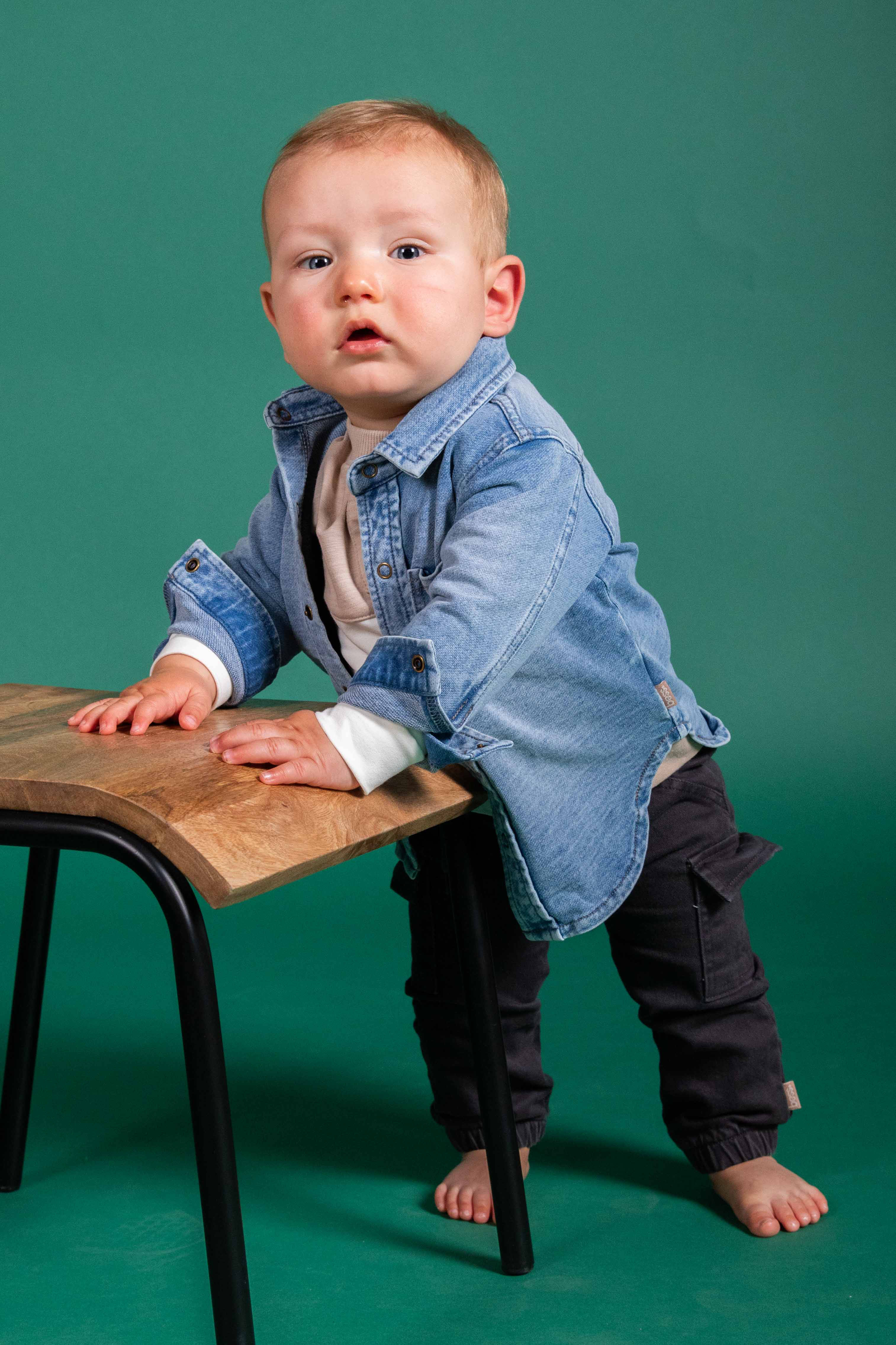 BESS baby denim overhemd stone wash