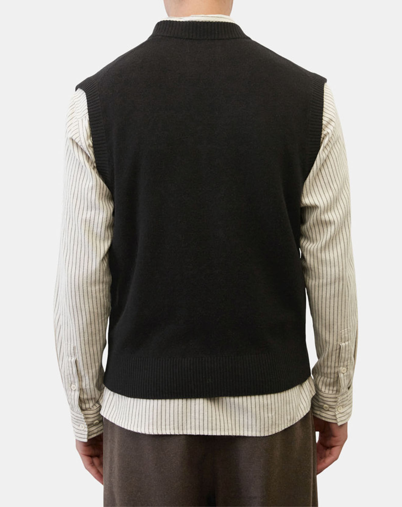 Marc O'Polo Pull sans manches en Laine & Coton noir