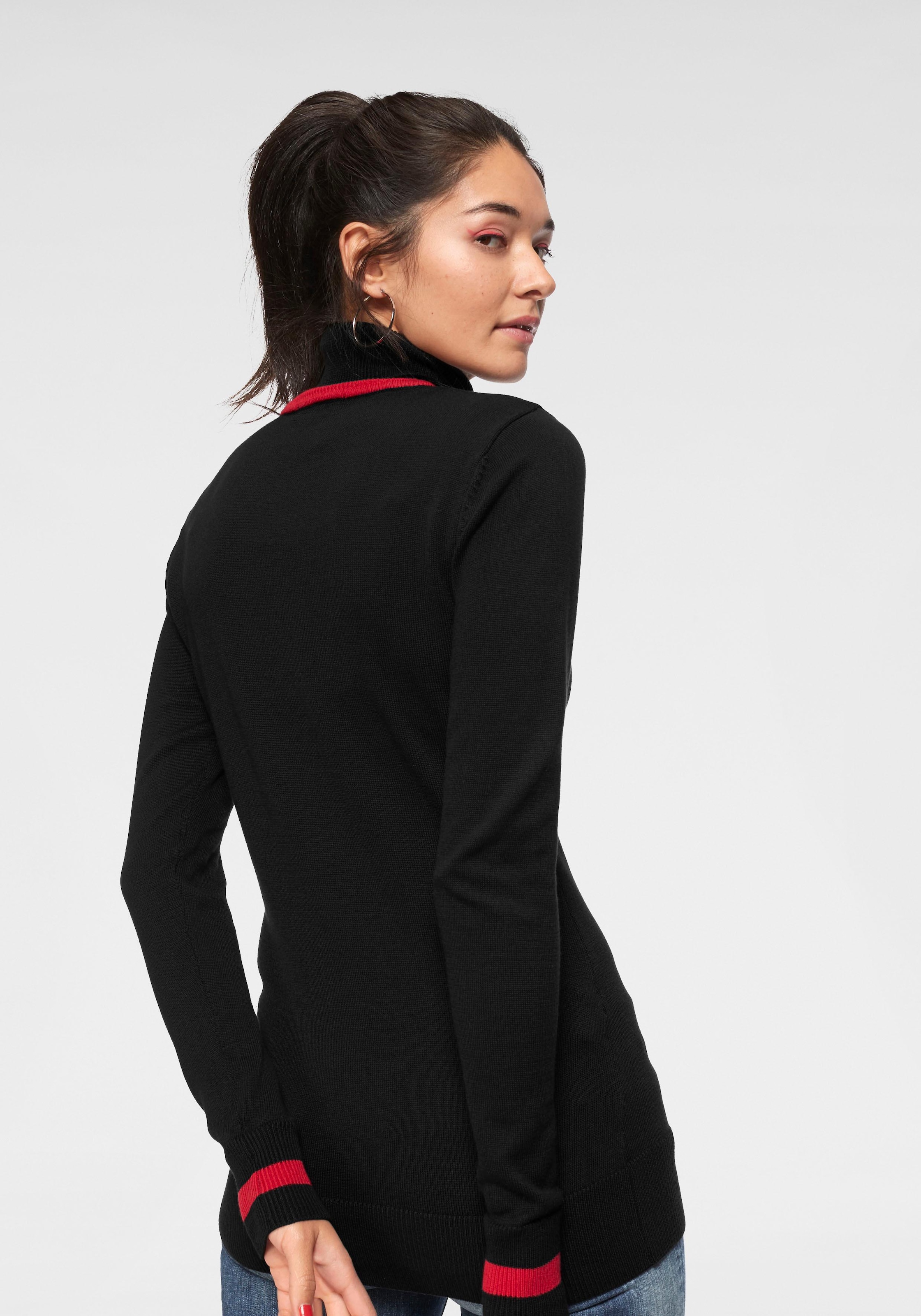 AJC Rollkragenpullover , Feinstrick mit trendy Kontraststreifen