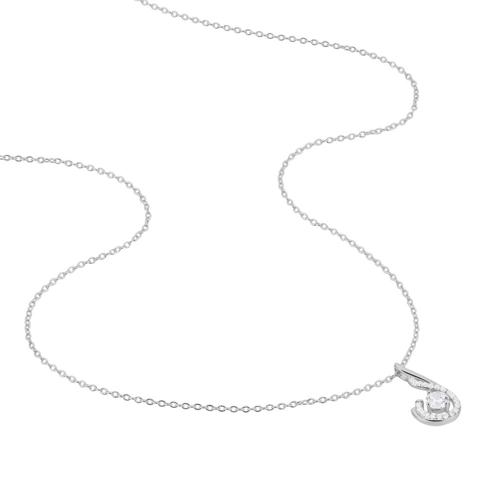 Collier Indian Drop Argent Blanc Oxyde De Zirconium