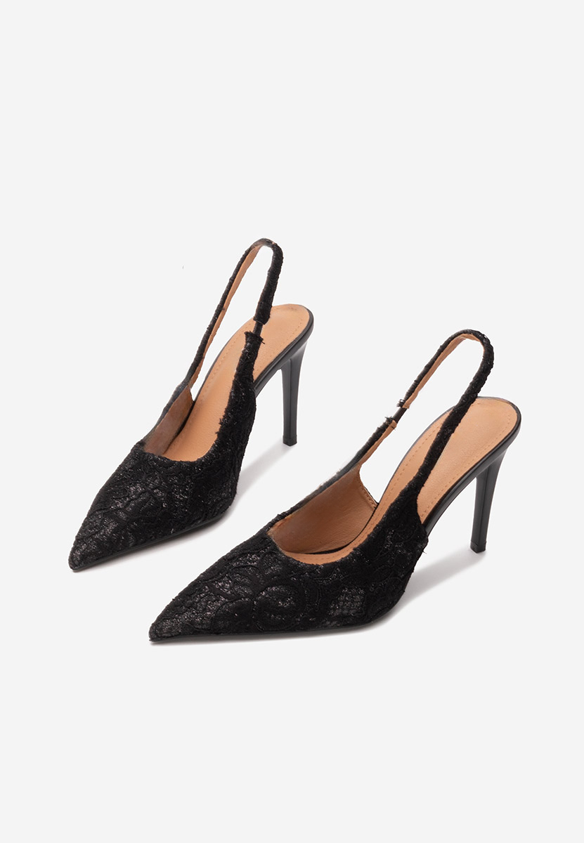 Chaussures à talon fin noirs Arlette