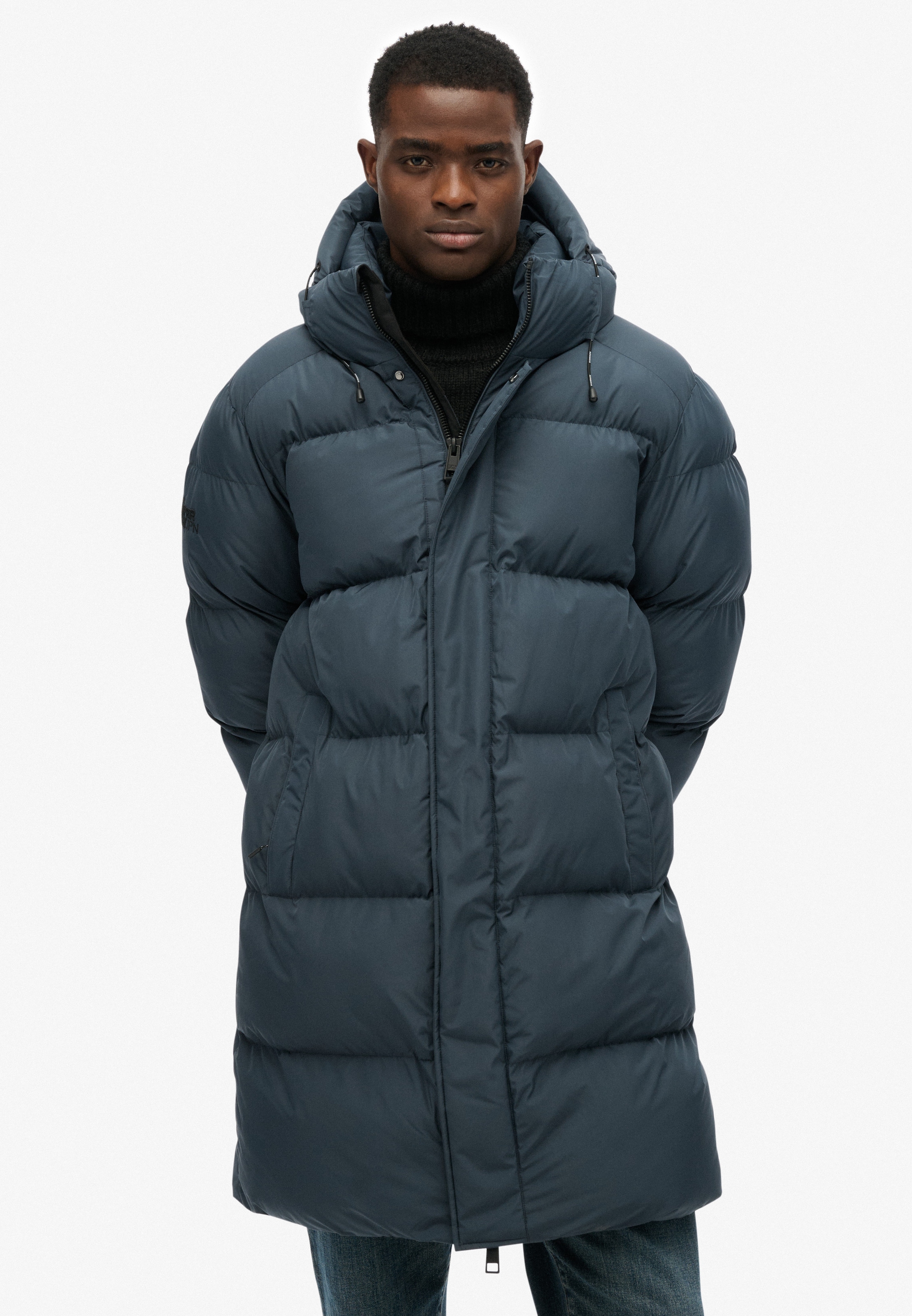 Superdry Steppjacke »HOODED SPORTS PUFFER MID JKT« mit Kapuze