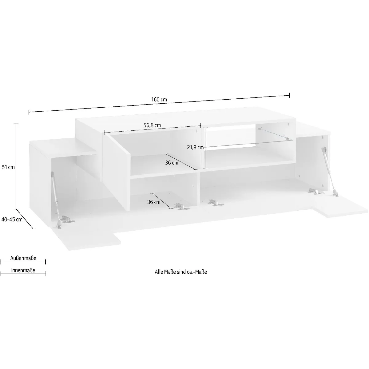 ALTER Meuble TV Blanc/Gris