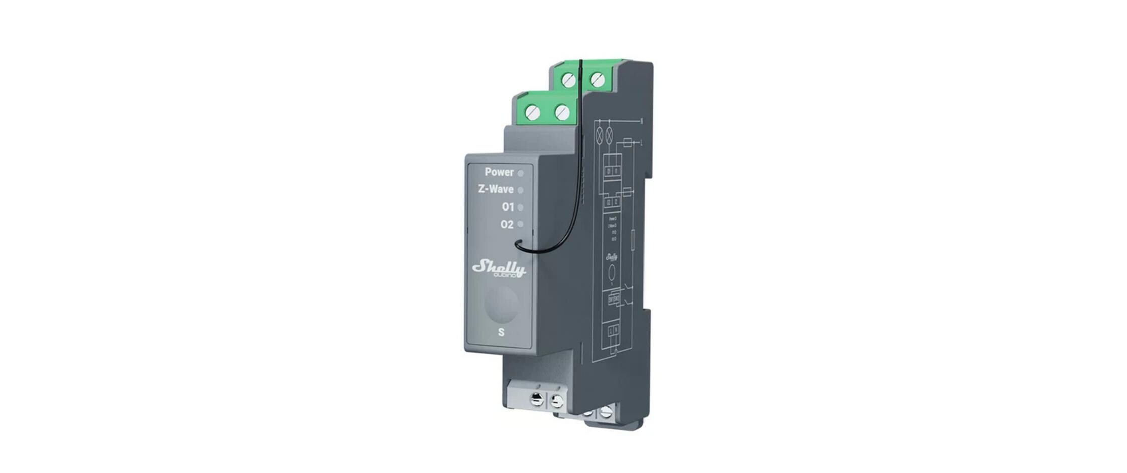 WLAN-Schaltaktor Qubino Wave PRO 2, Z-WaveProfessioneller 2-Kanal-DIN-Schienen-Z-Wave-Smart-Schalter mit potenzialfreien Kontakten