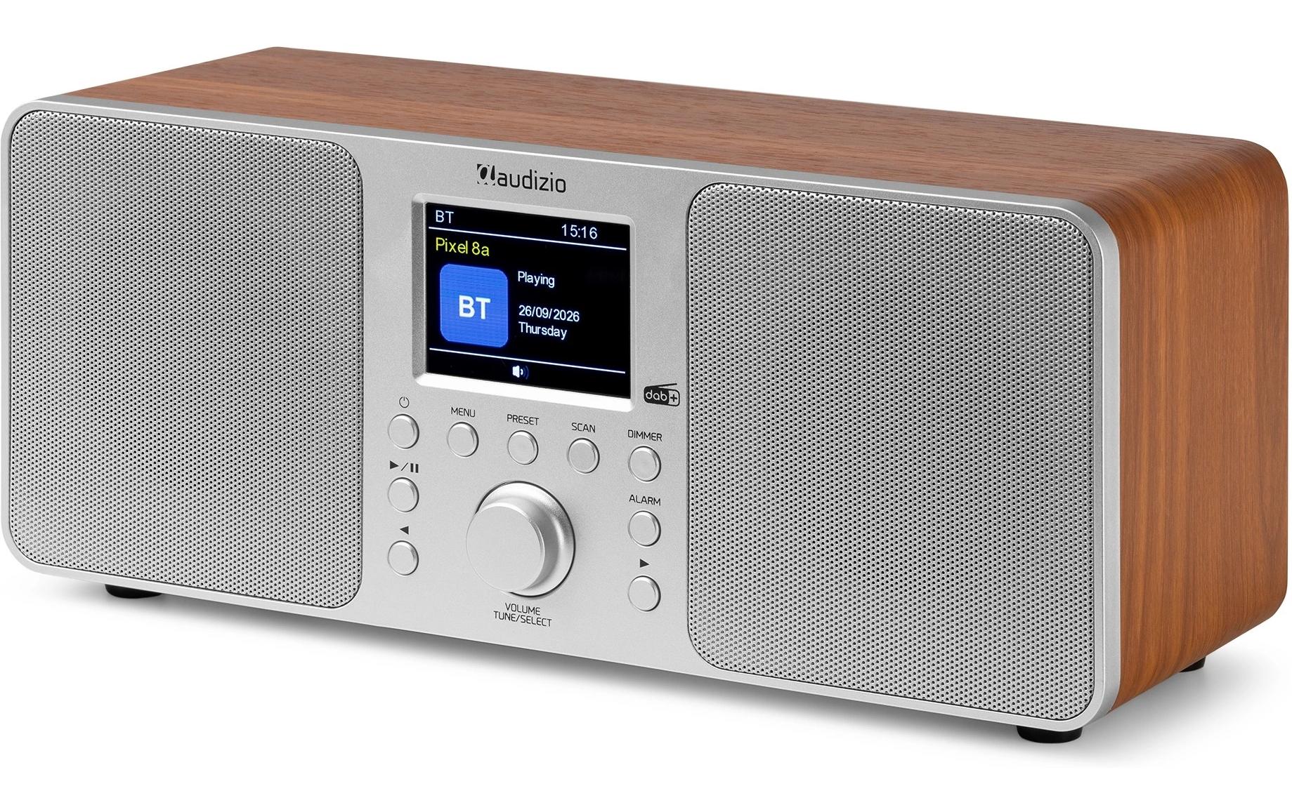 DAB+ Radio Genua SilberDAB+ Radio mit Stereo Lautsprecher und Bluetooth