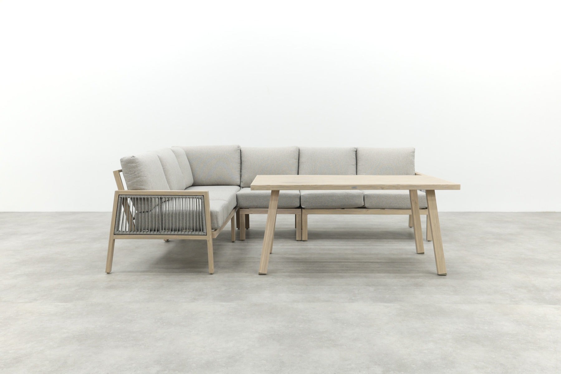 Decala aluminium lounge-dining set - licht eikenlook