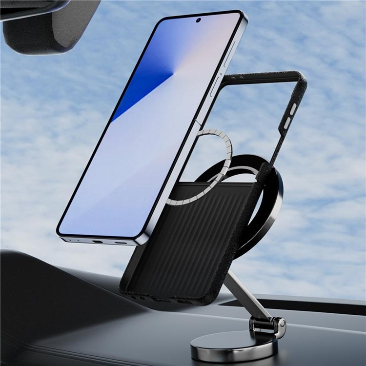 Samsung Galaxy Z Flip7 Hardcase Hülle im Carbon Leder Look - Schwarz