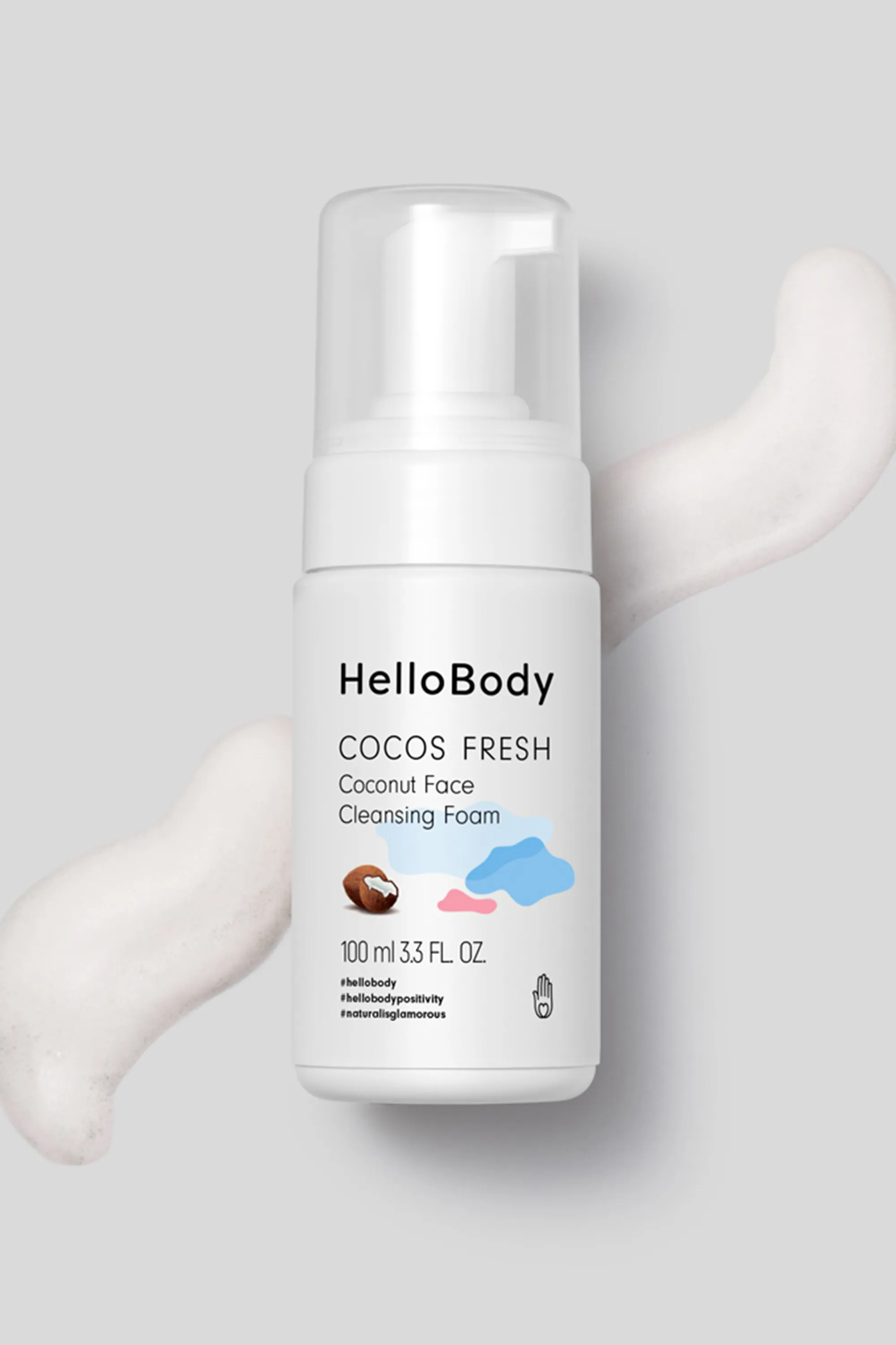 HelloBody Mousse nettoyante visage Cocos Fresh-100 ml
