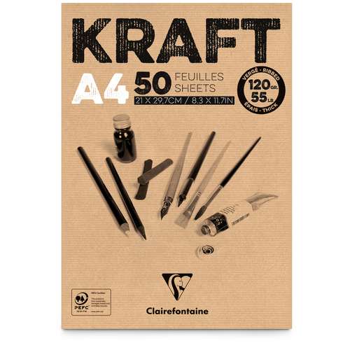 Clairefontaine Kraftpapier-Block, 120 g/qm