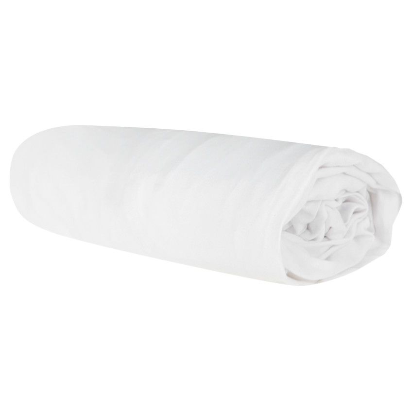 Drap housse en coton uni 90 x 200 cm - Bleu