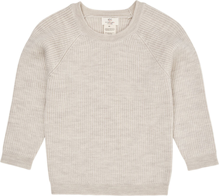Copenhagen Colors MERINO CLASSIC RIB BLOUSE Pale cream melan