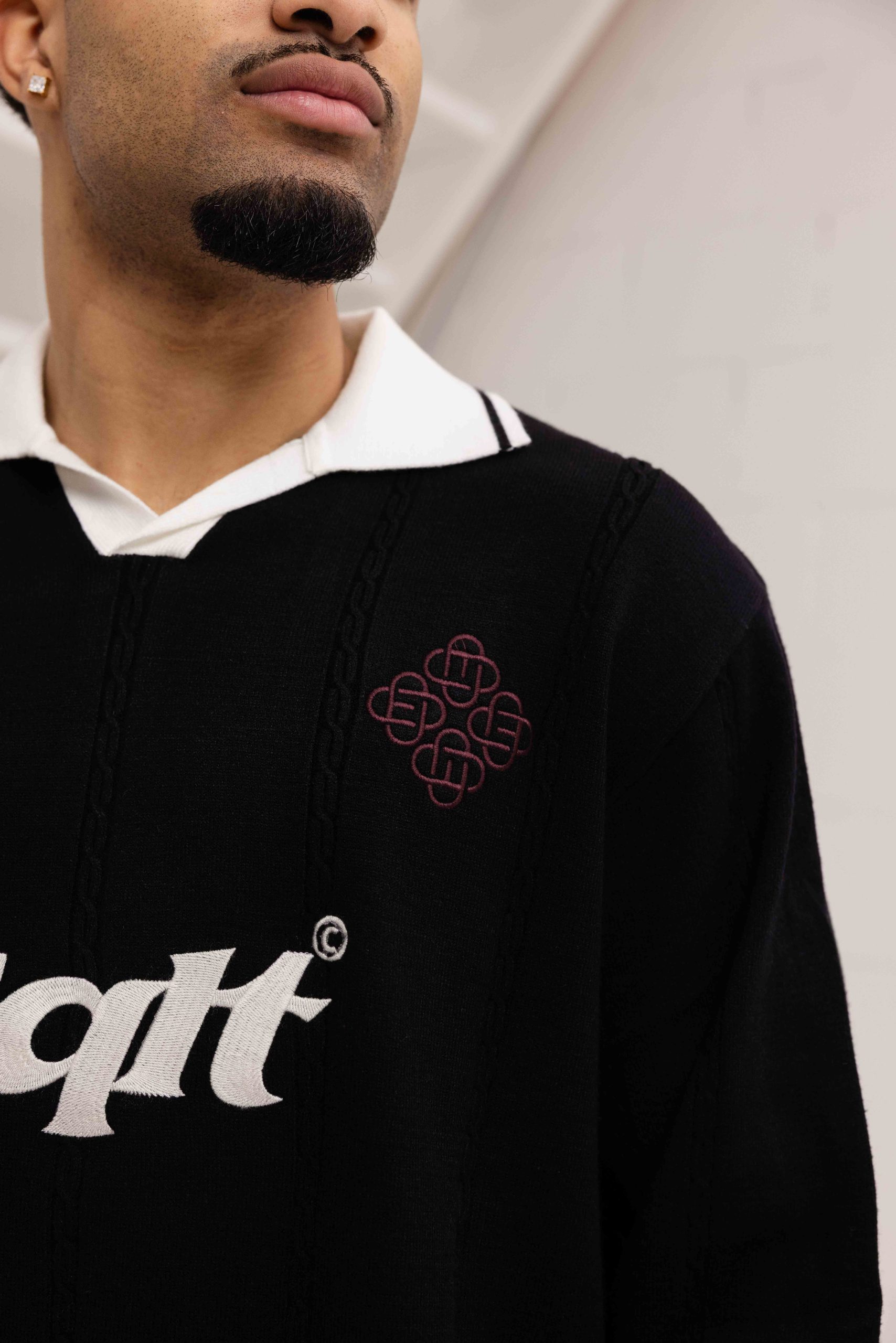 Equalité Knit Jersey Longsleeve Polo Heren Zwart