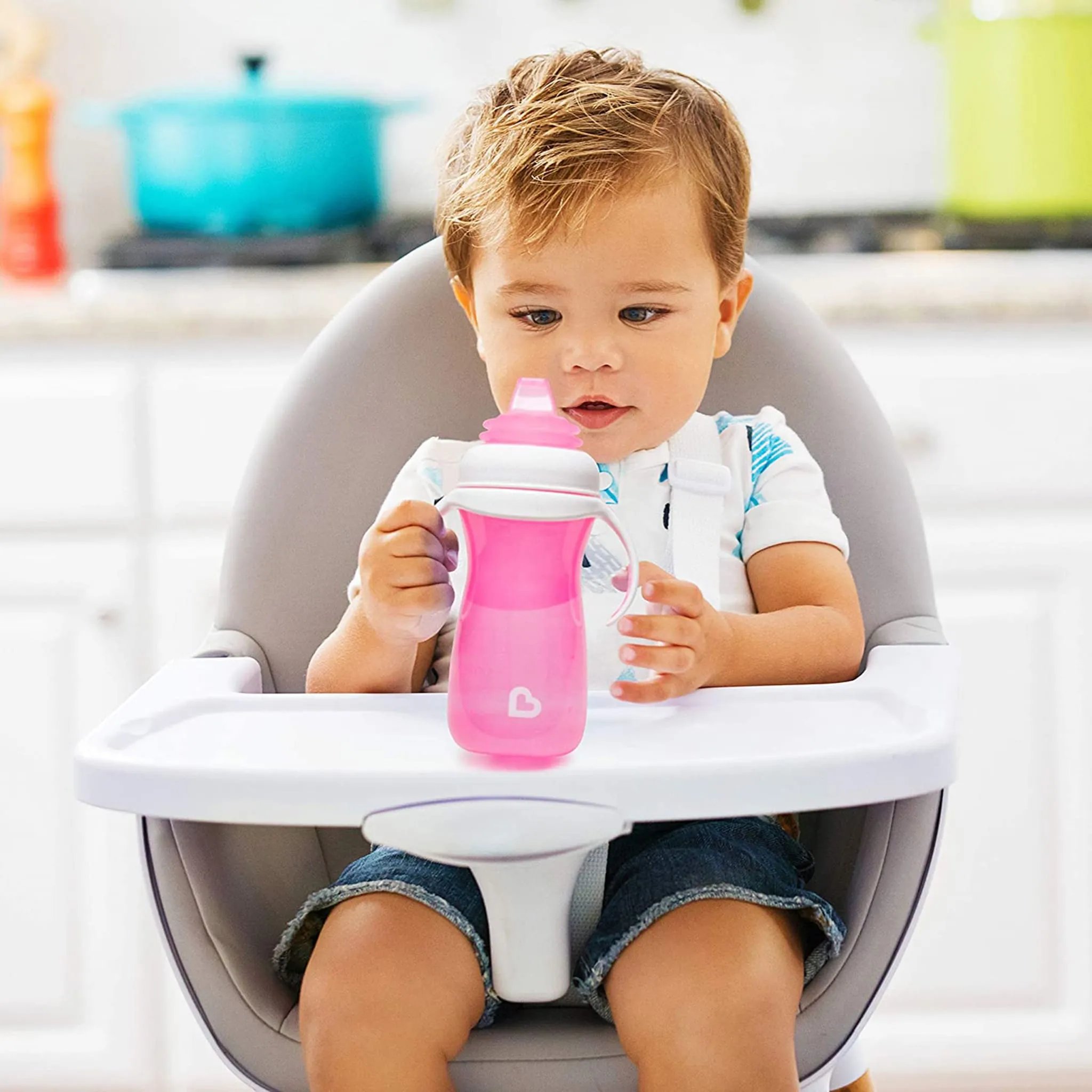 Munchkin Gobelet avec Poignée 10oz - Rose