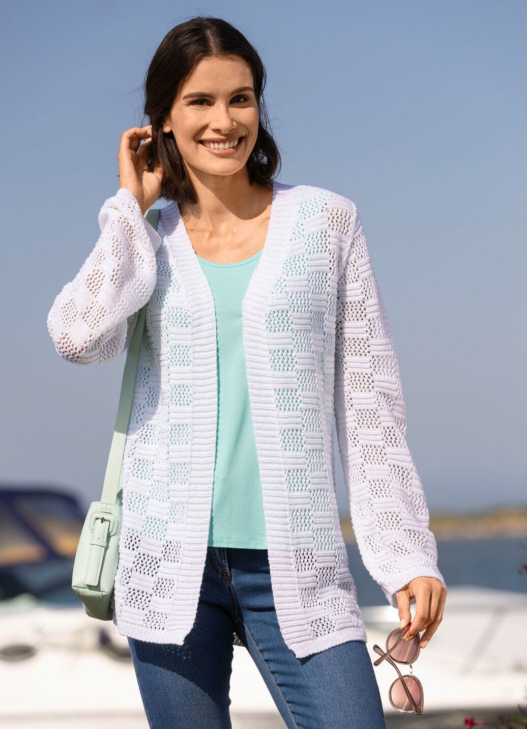 Strickjacke mit dezentem Glanz