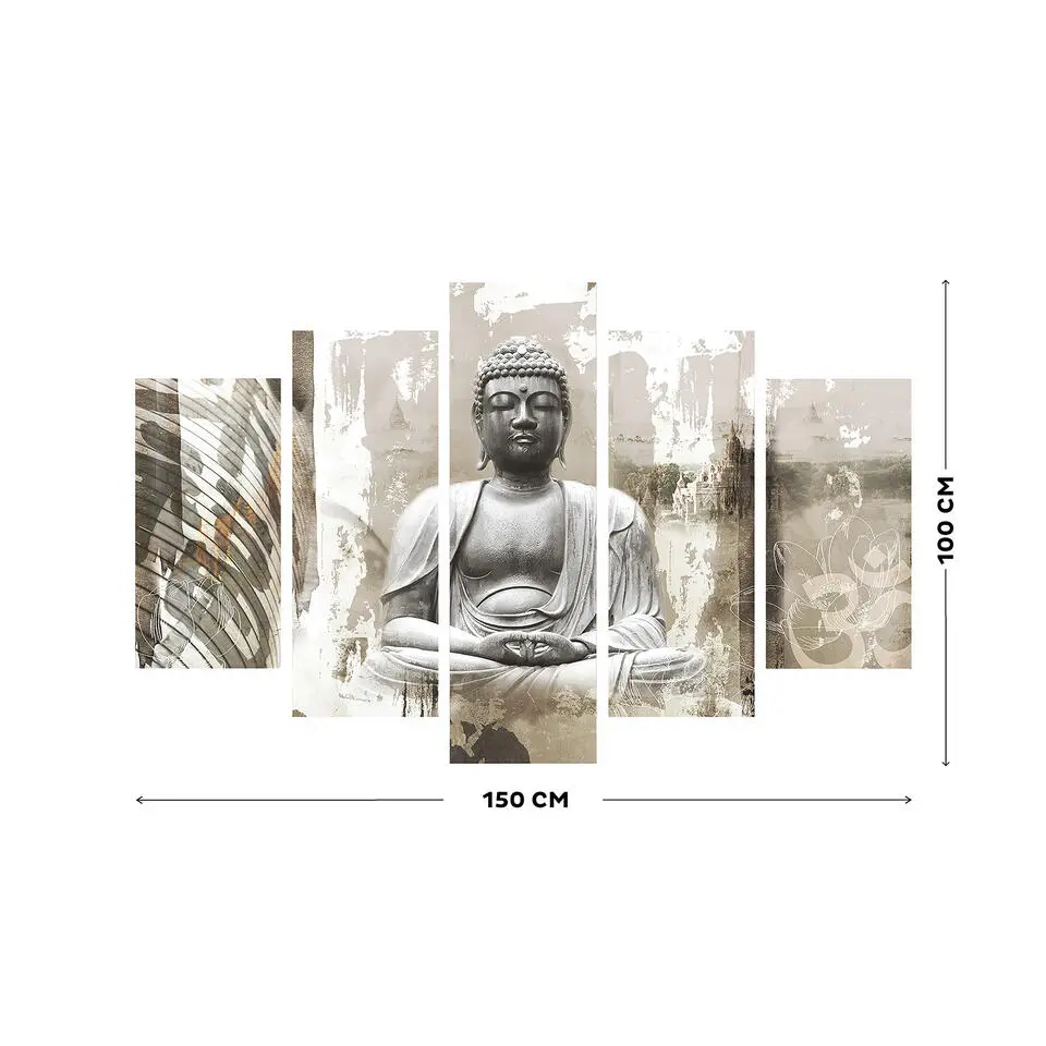 Art for the Home Boeddha Canvas Set van 5 100x150 cm